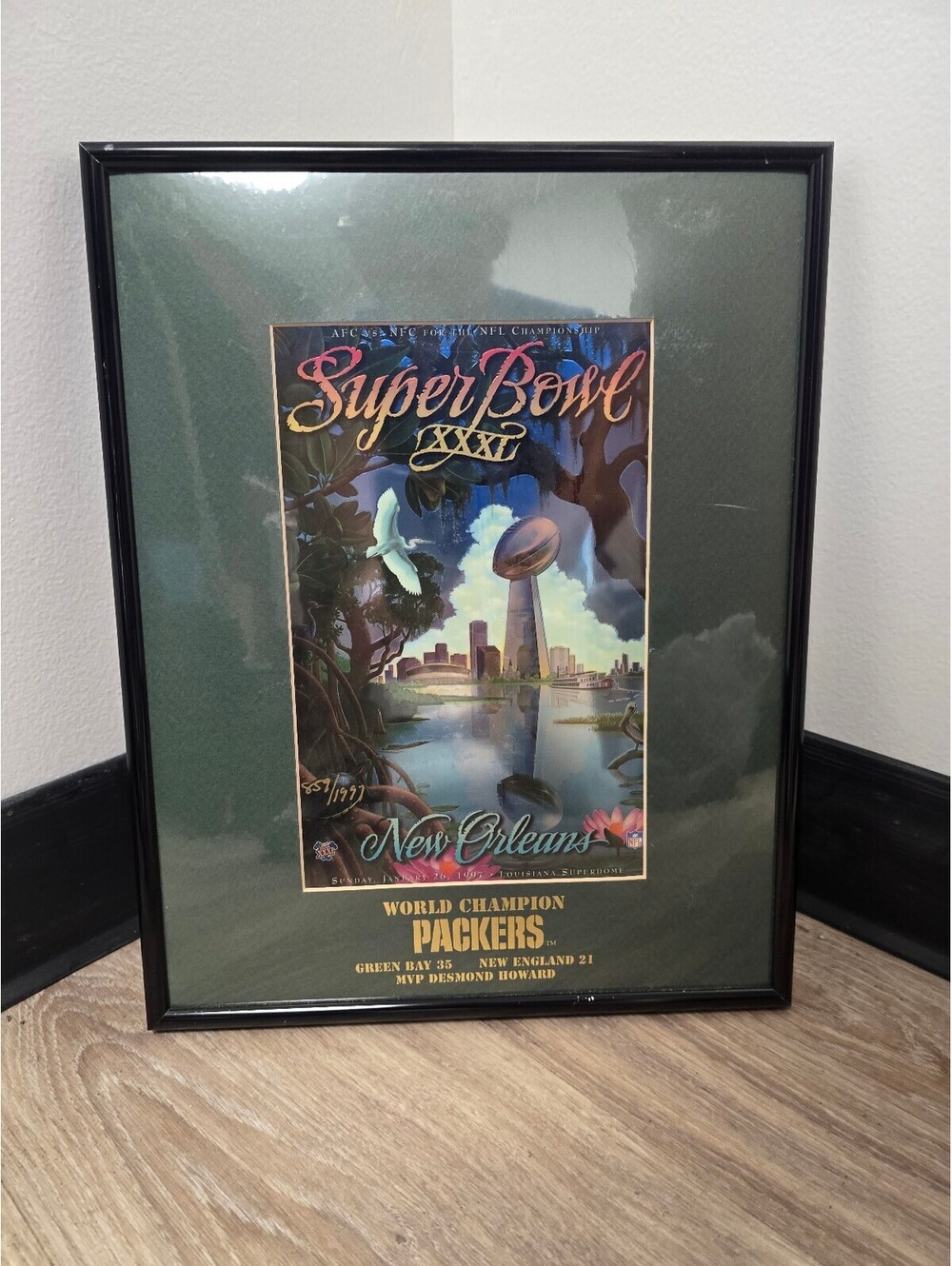 1997 Packers Super Bowl XXXI Framed Print #857/1997